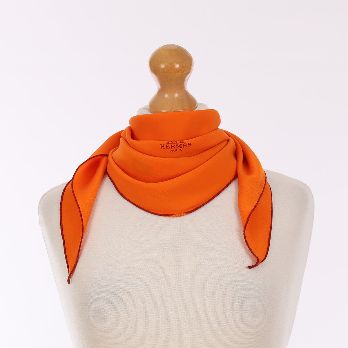 Hermès Orange Losange Diamond Silk Scarf