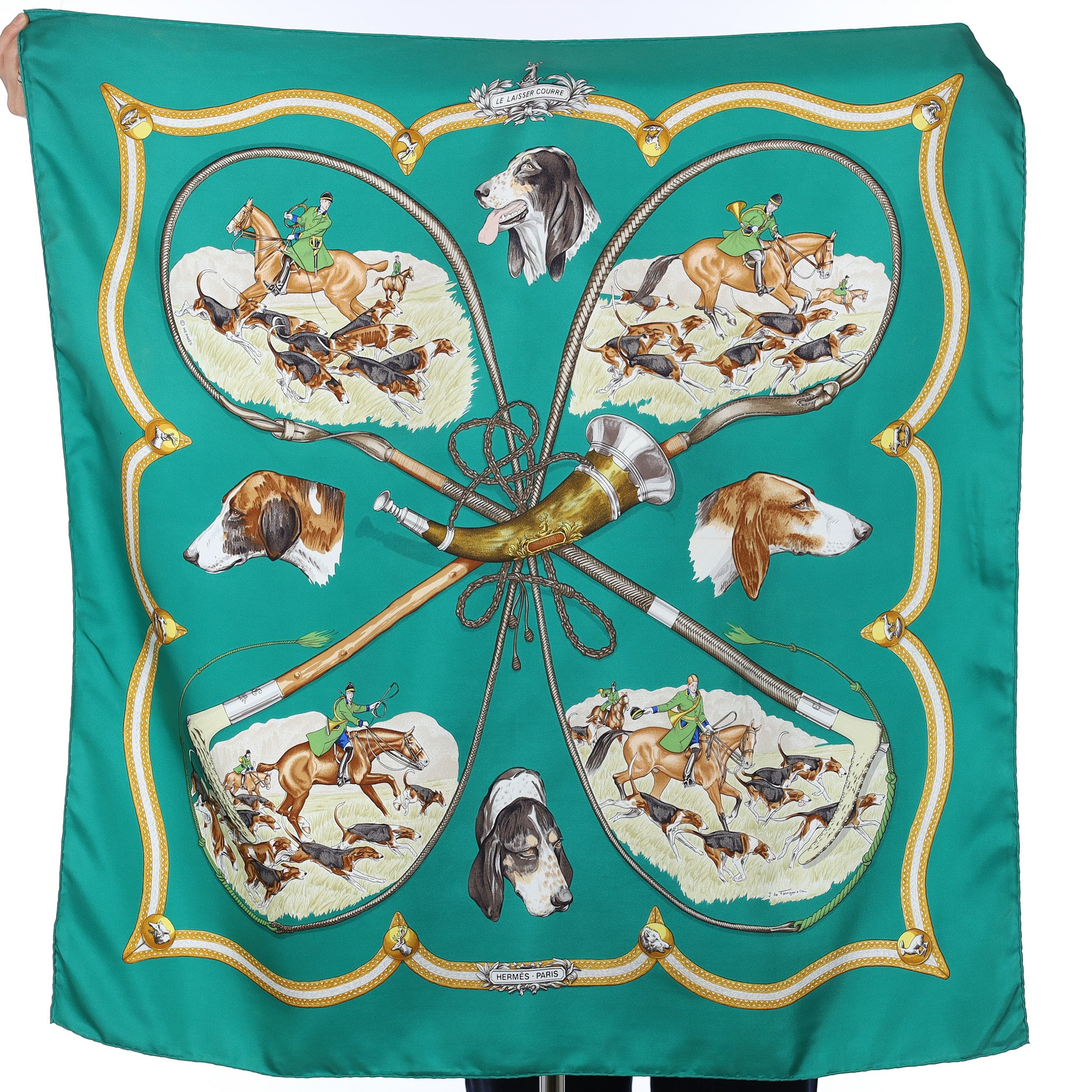 Hermès Le Laisser Courre Silk Scarf Rare