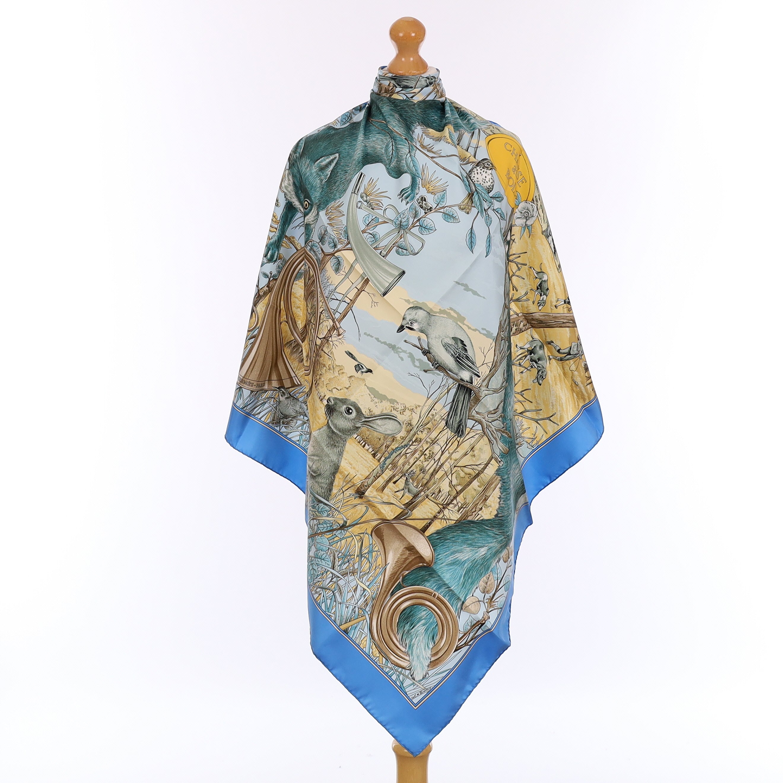 Pristine Boxed Hermès Chasse au Bois Silk Scarf Quite Rare