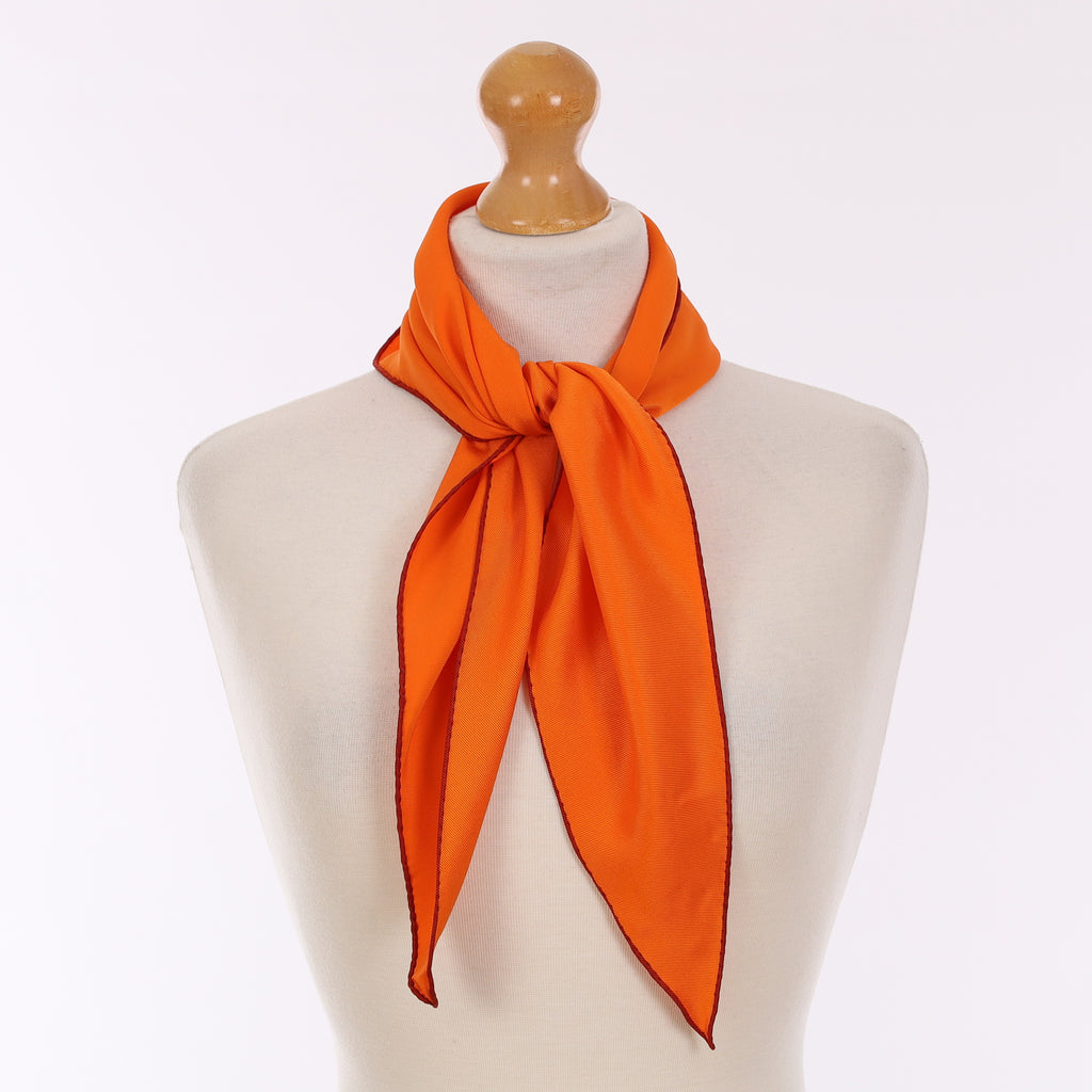 Hermès Orange Losange Diamond Silk Scarf