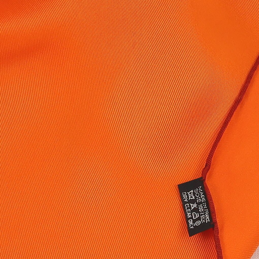 Hermès Orange Losange Diamond Silk Scarf