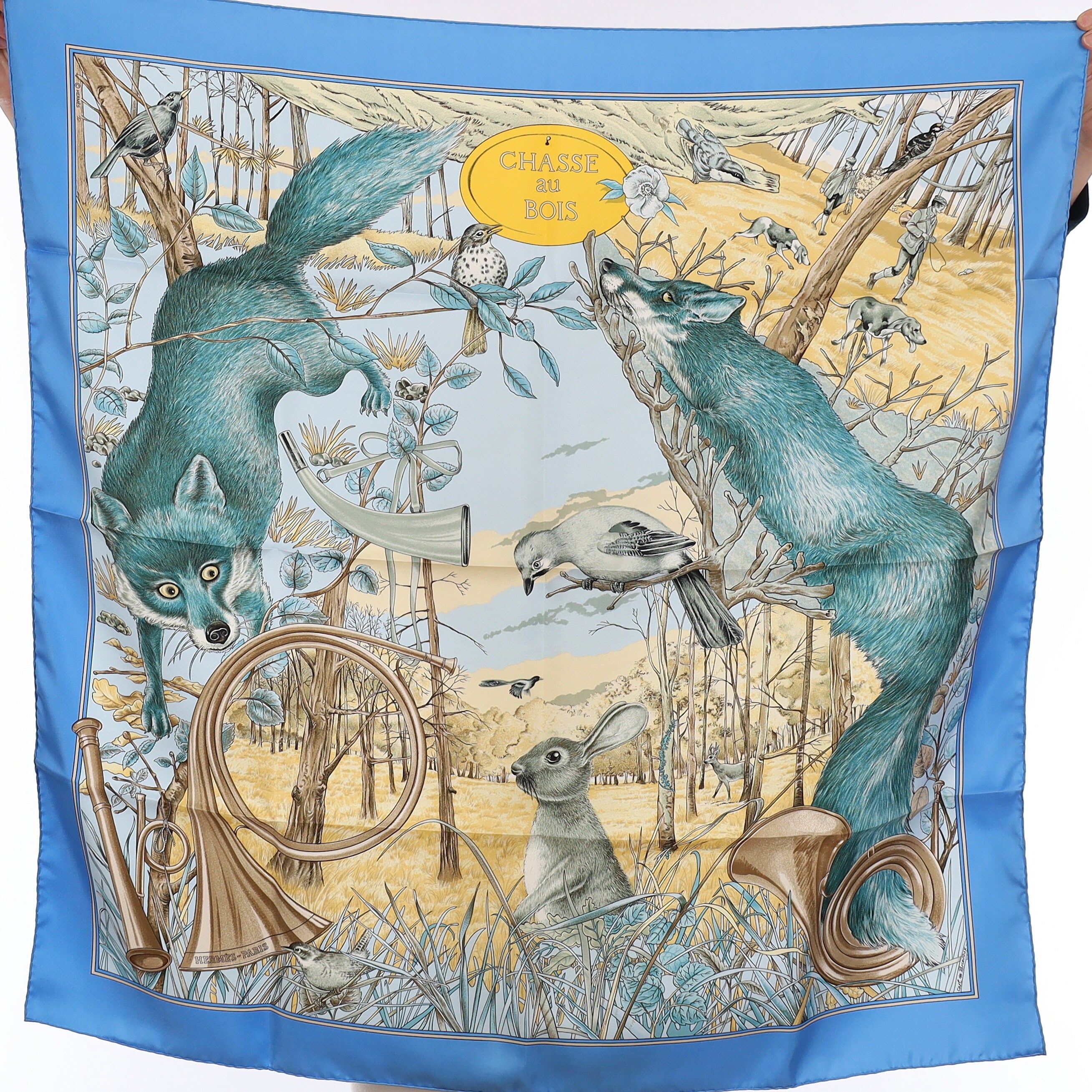 Pristine Boxed Hermès Chasse au Bois Silk Scarf Quite Rare