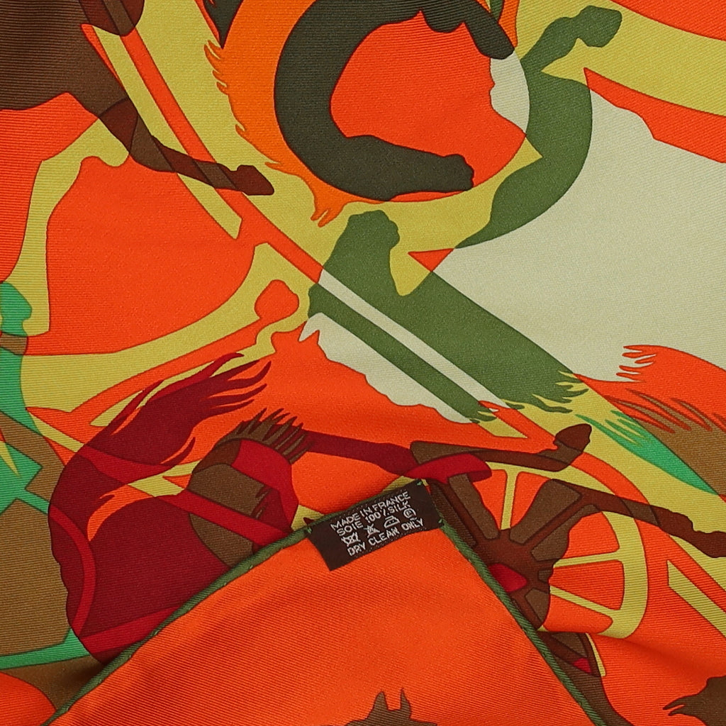 Hermès Ex-Libris en Camouflage Silk Scarf