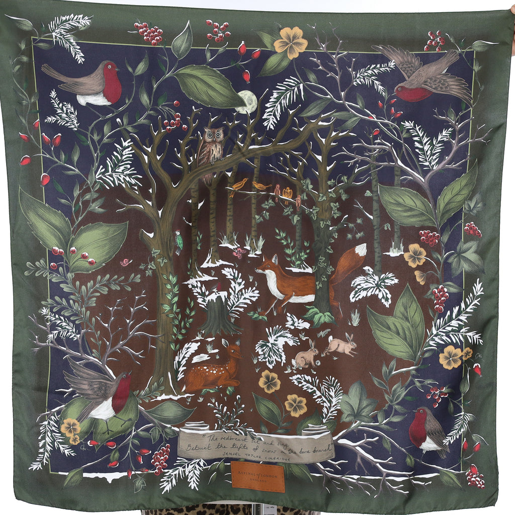 Pristine Aspinal Forest Design Silk Scarf