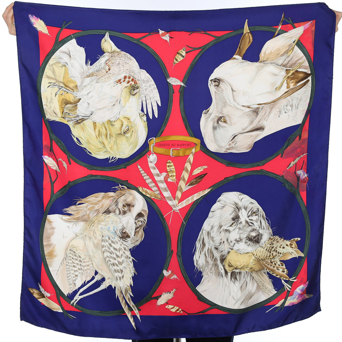 Hermès Chiens au Rapport Silk Scarf Quite Rare