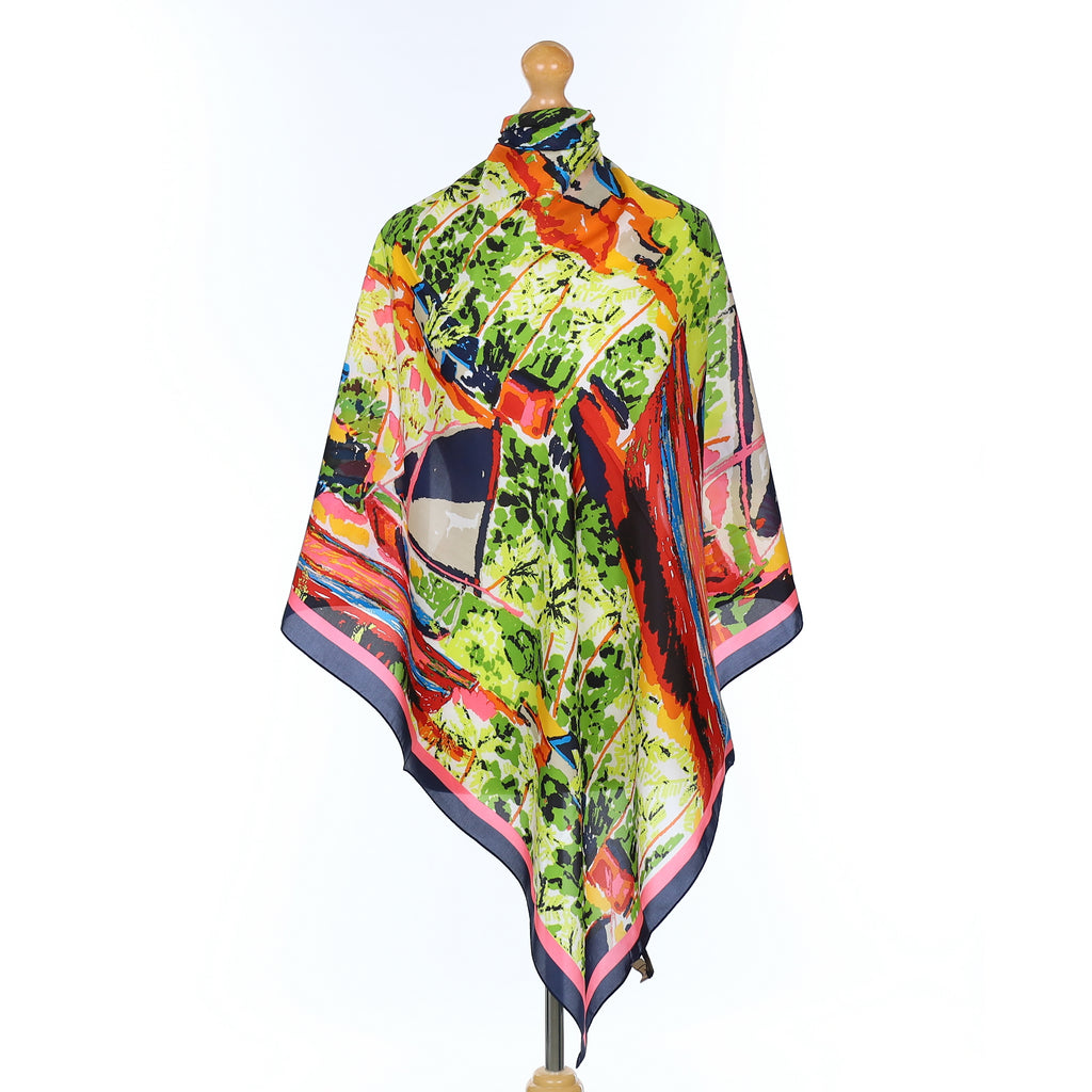 Brand New Boat Scene Silk Scarf