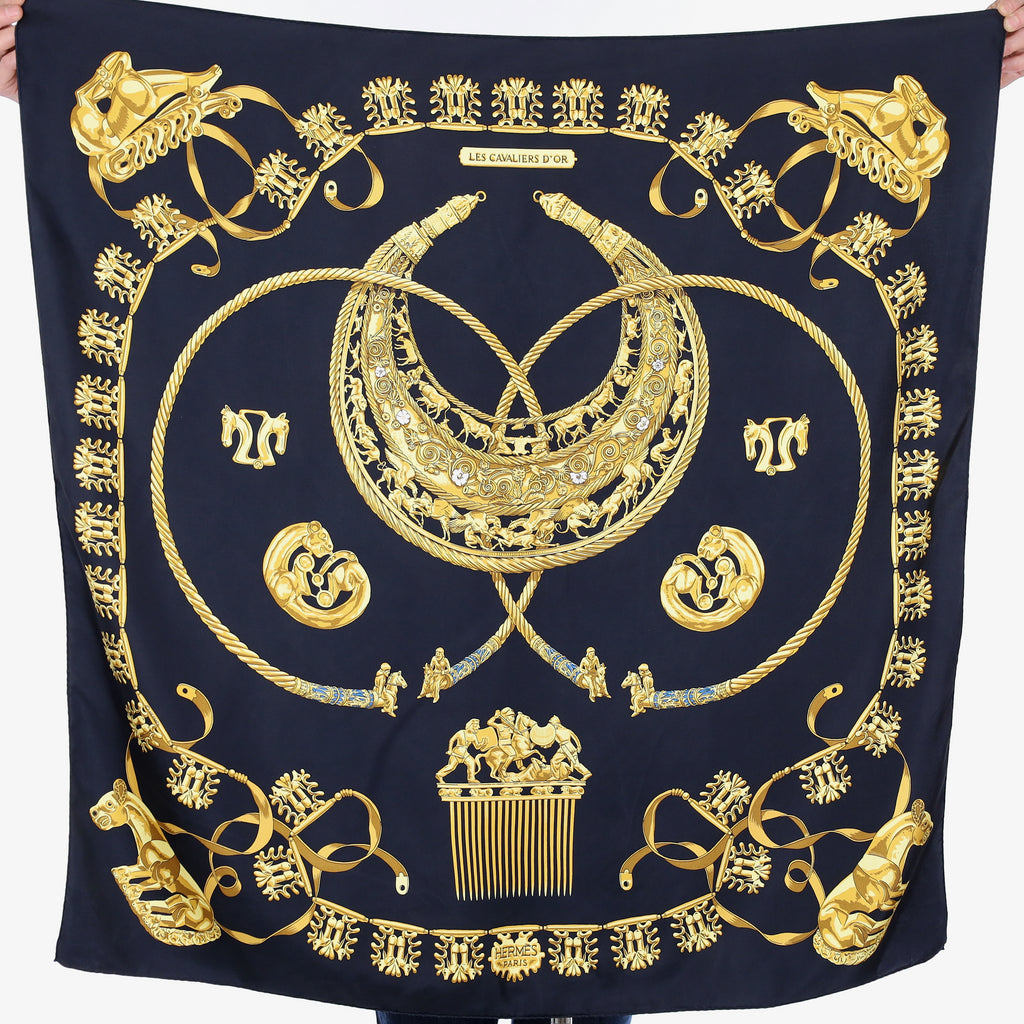 Hermès Les Cavaliers D'or Silk Scarf