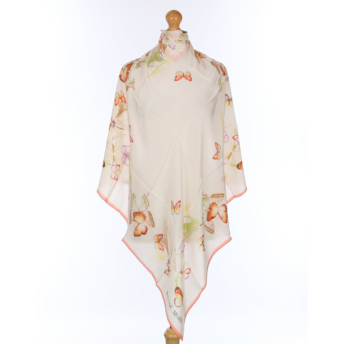 Brand New Boxed Hanae Mori Butterfly Silk Scarf