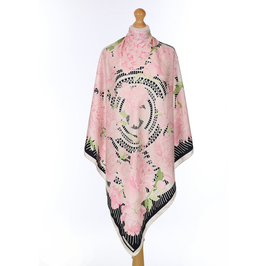Hermès Les Pivoines Silk Scarf
