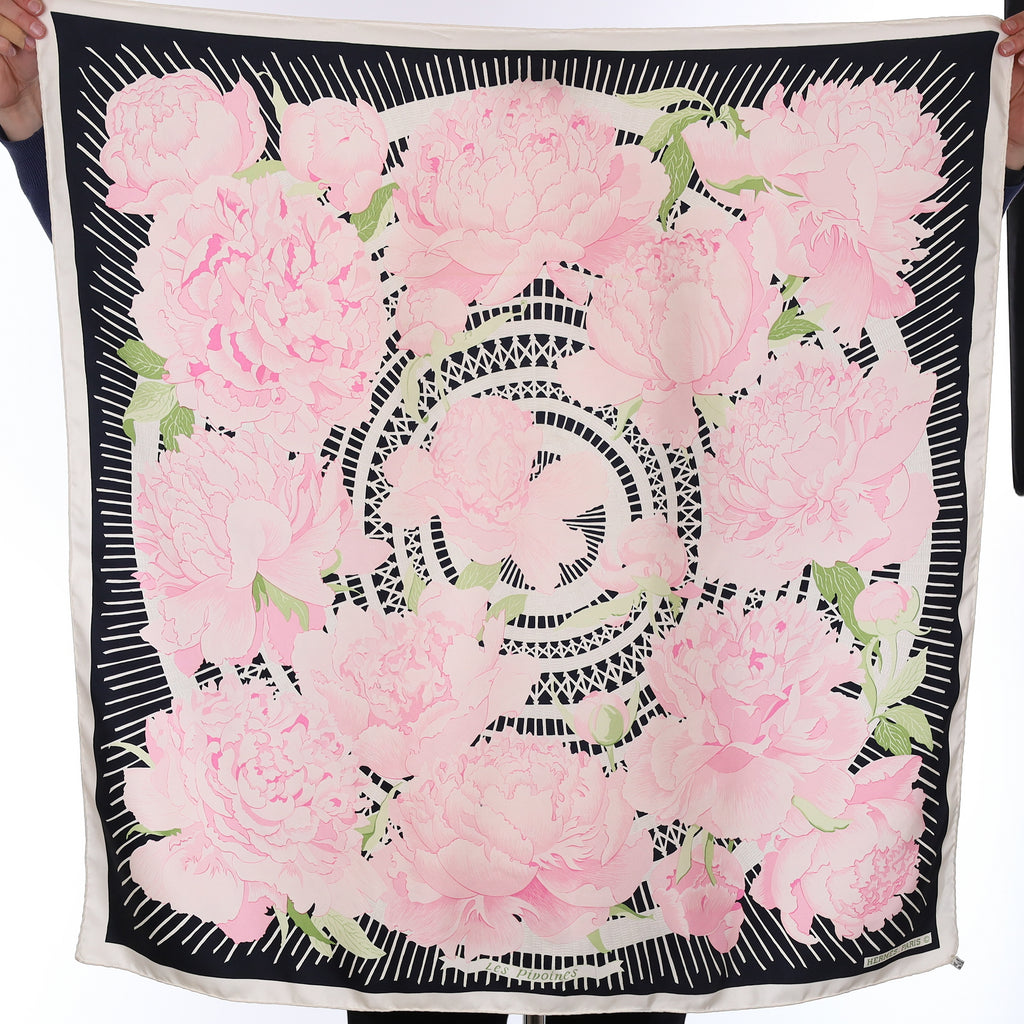 Hermès Les Pivoines Silk Scarf