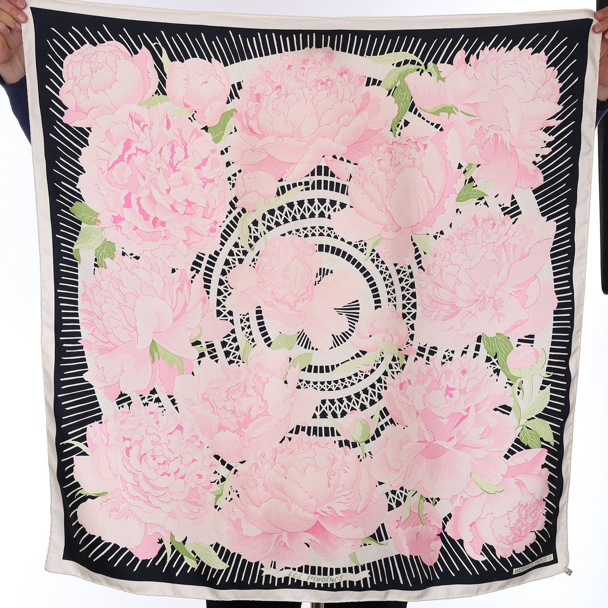 Hermès Les Pivoines Silk Scarf