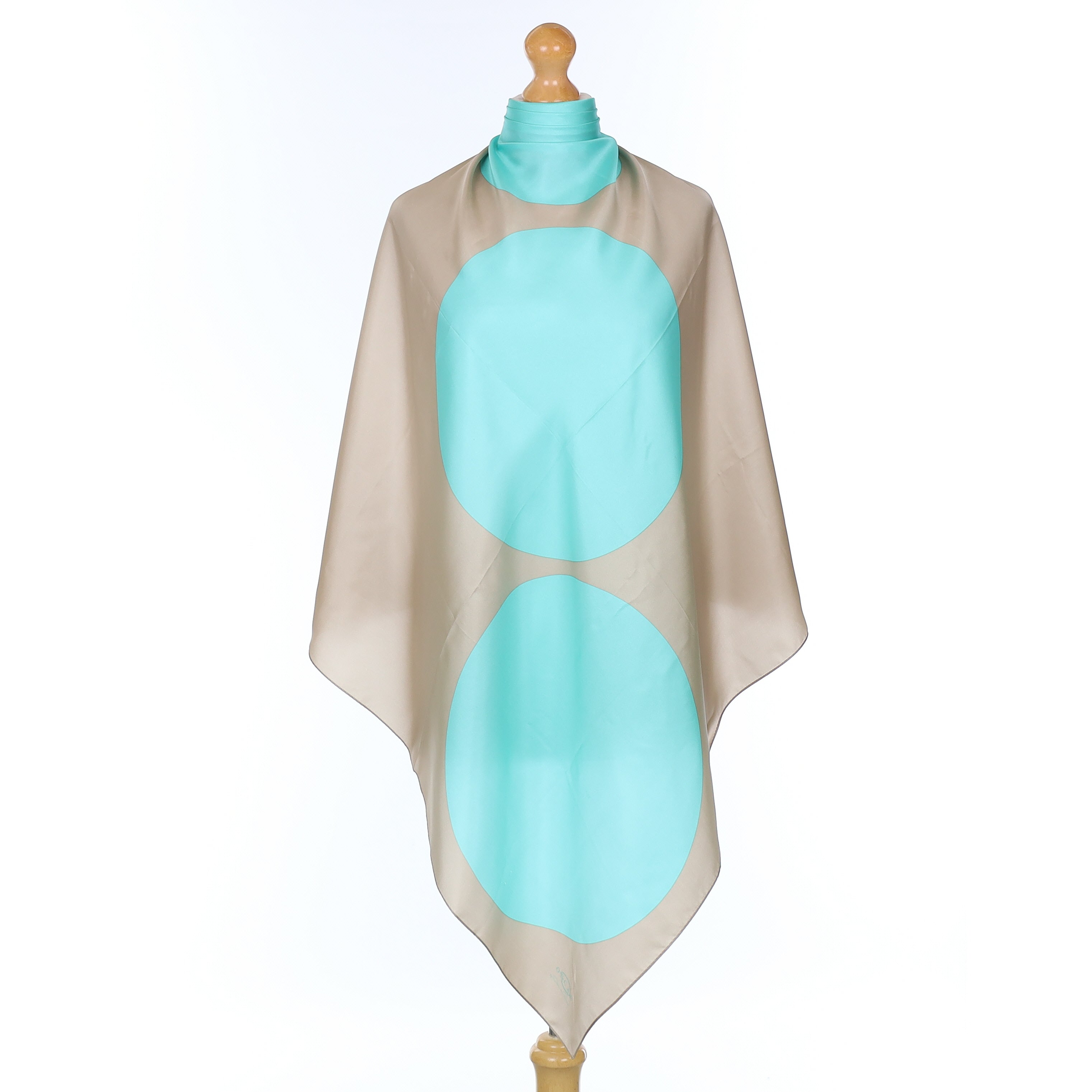 Oscar Aqua Spotted Silk Scarf