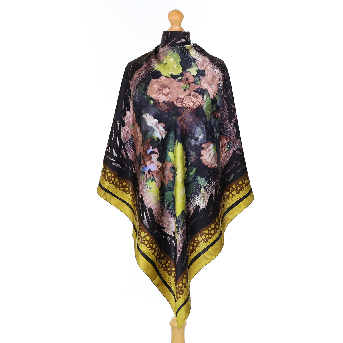 Abstract Floral Silk Scarf