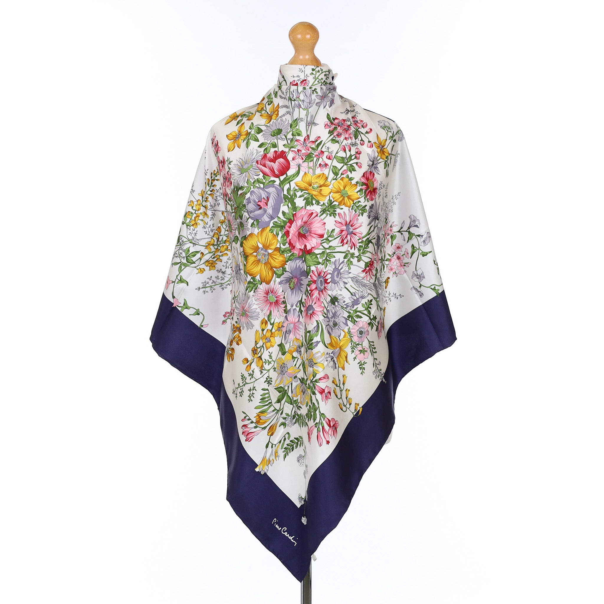 Pierre Cardin Multicoloured Floral Silk Scarf