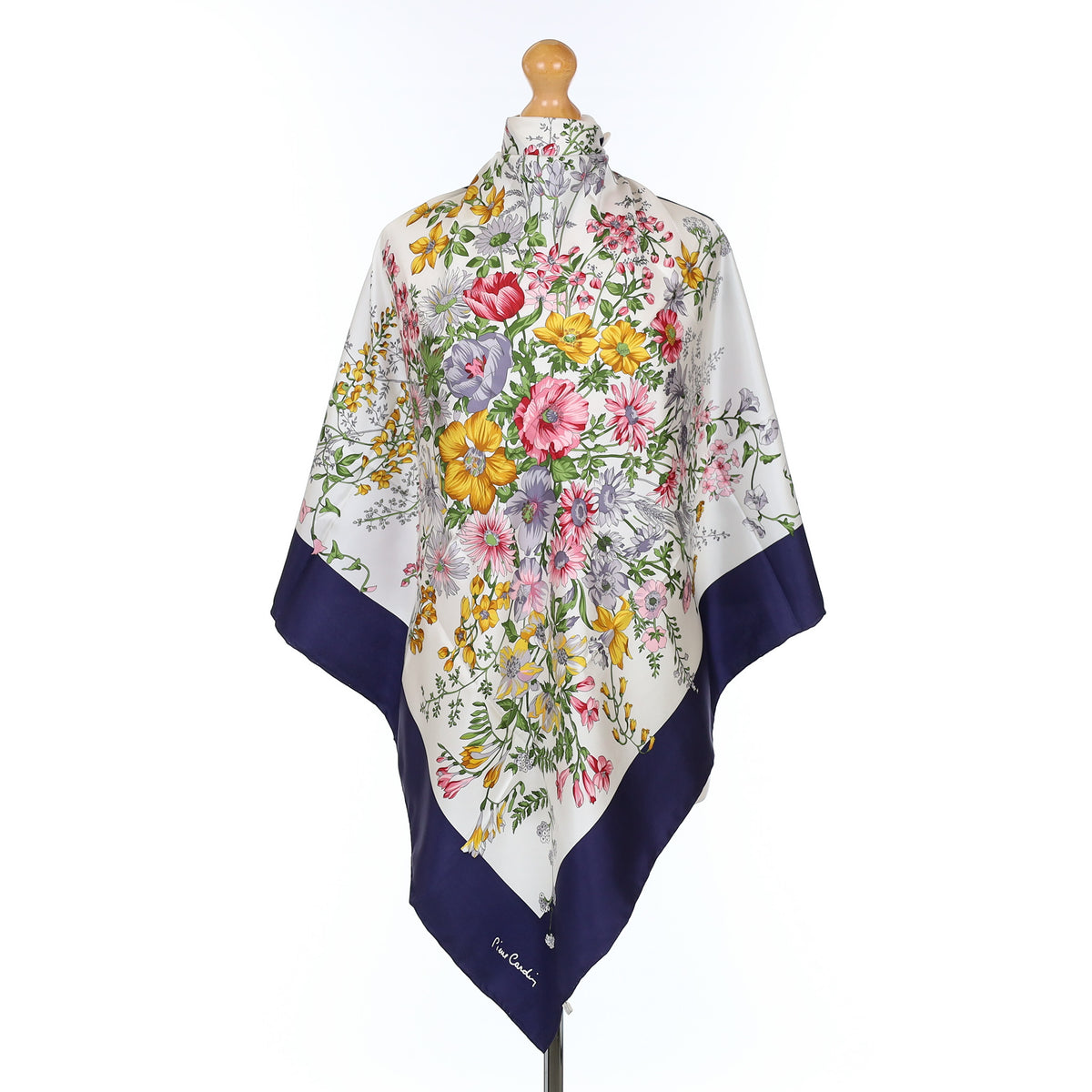 Pierre Cardin Multicoloured Floral Silk Scarf