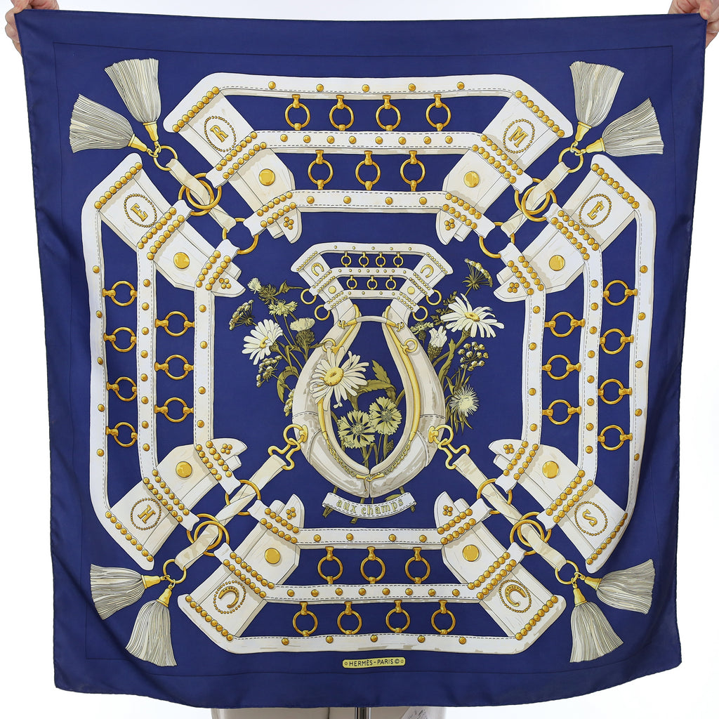 Hermès Aux Champs Silk Scarf