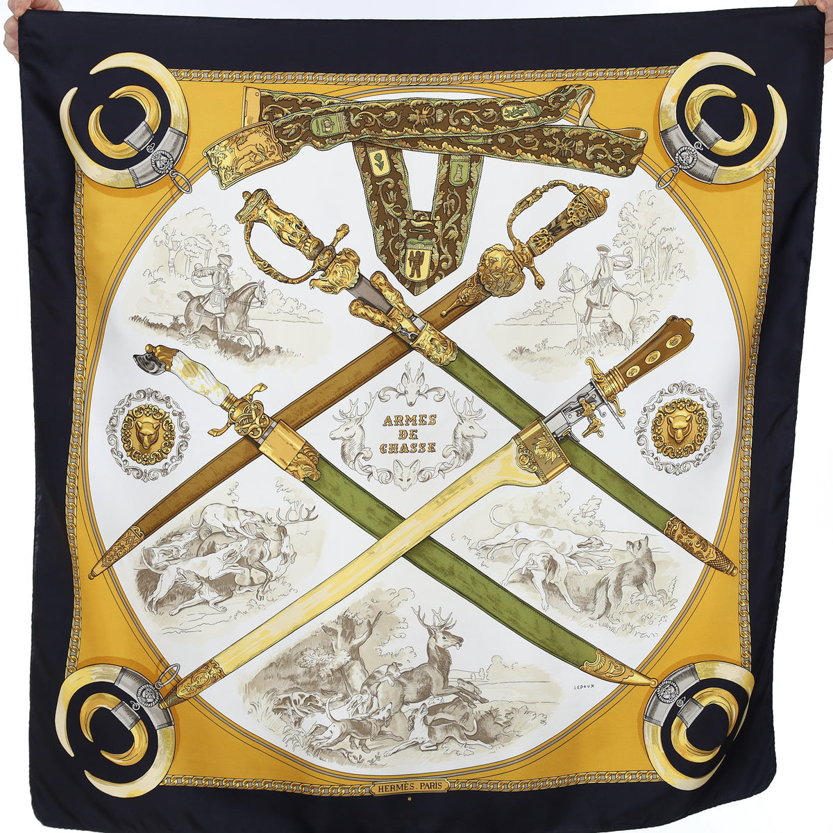 Hermès Armes de Chasse Silk Scarf