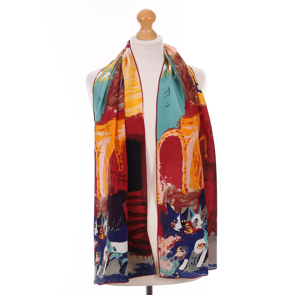 Brand New Alley Cat Silk Scarf