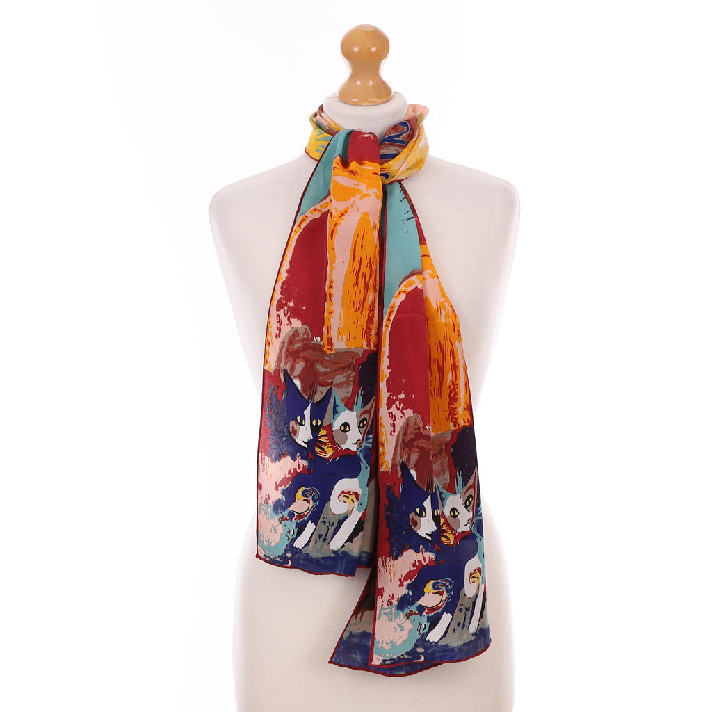Brand New Alley Cat Silk Scarf