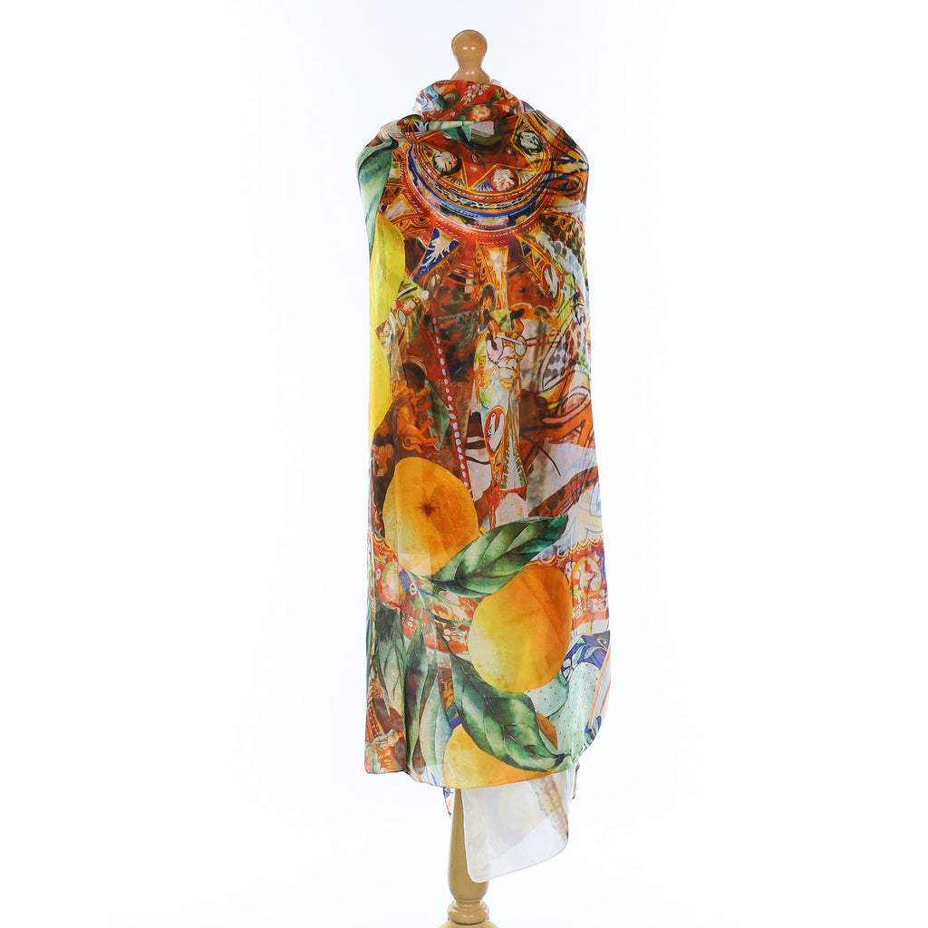 Pristine Multicolour Vintage Large Silk Shawl