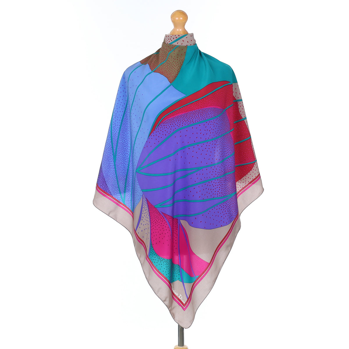 Christian Dior Colourful Abstract Vintage Silk Scarf