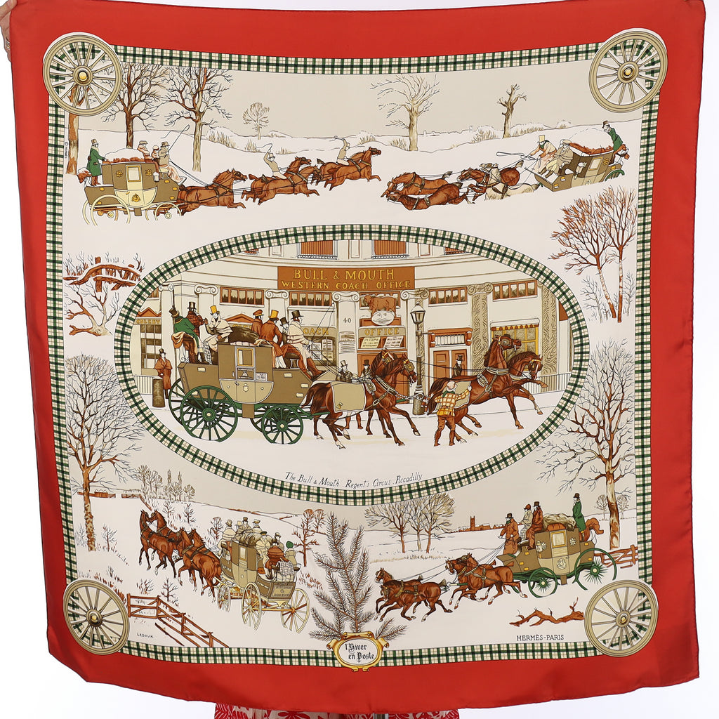 L'Hiver en Poste Hermès Silk Scarf