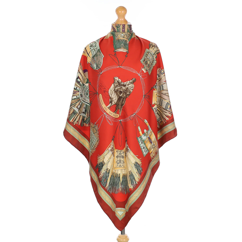 Hermès Cuirs du Desert Vintage Silk Scarf