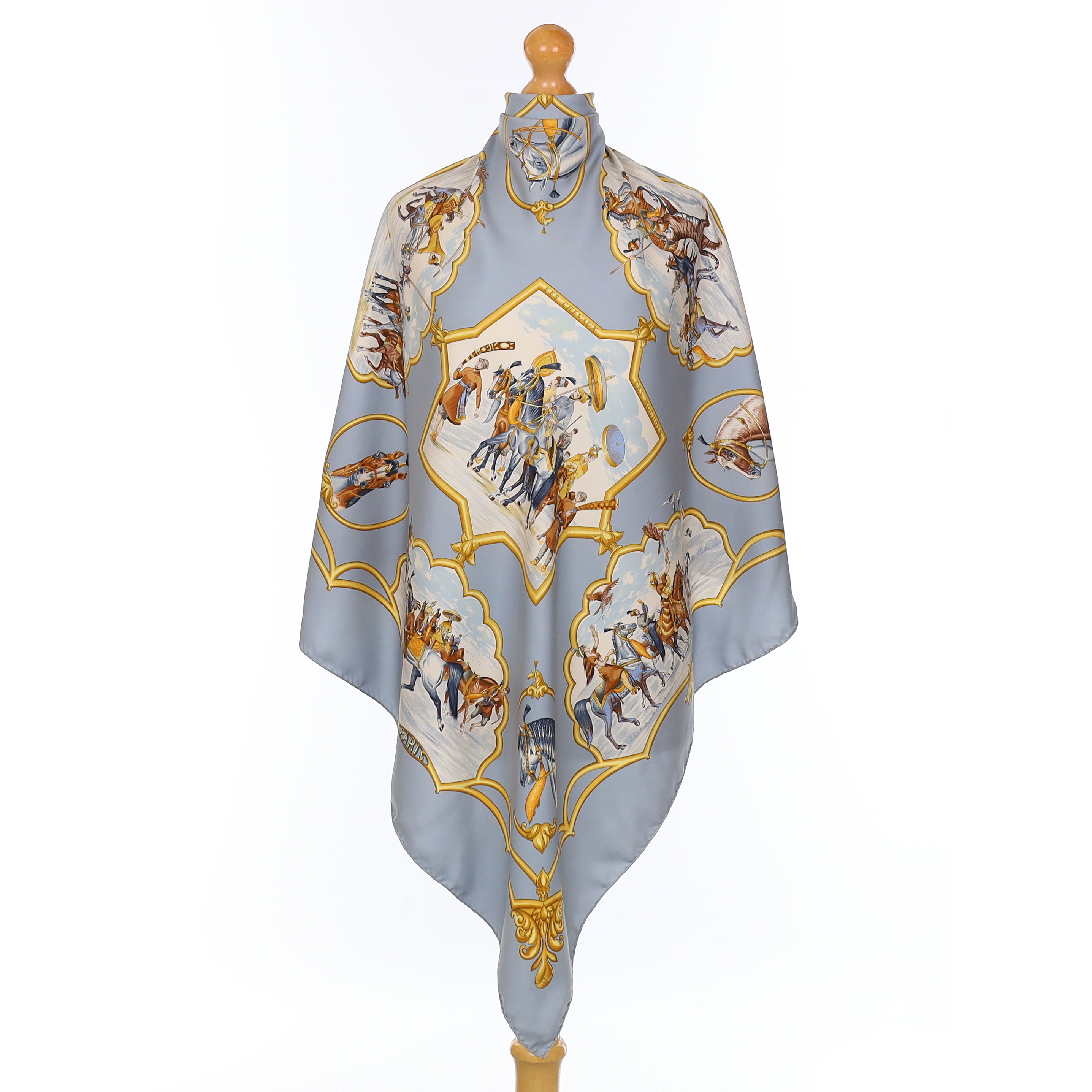 Hermès Les Chevaux des Moghols Silk Scarf