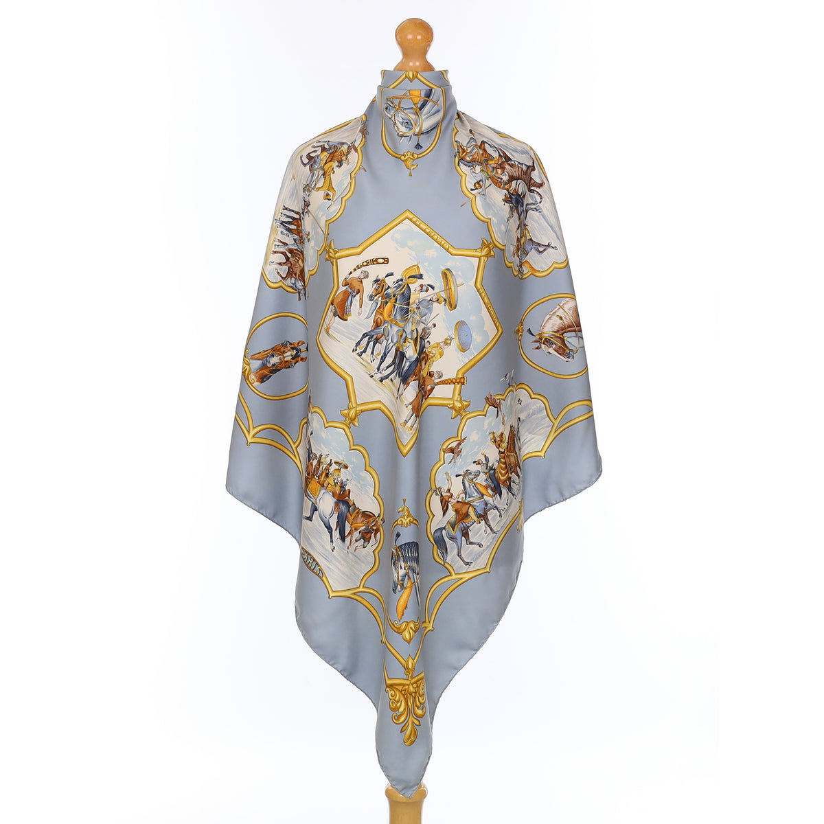 Hermès Les Chevaux des Moghols Silk Scarf
