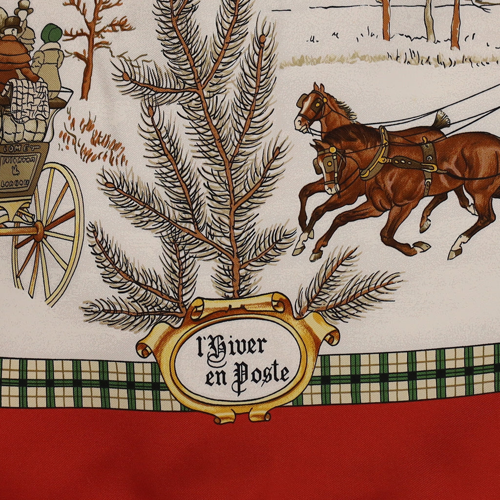 L'Hiver en Poste Hermès Silk Scarf