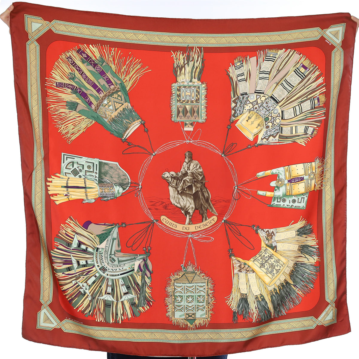 Hermès Cuirs du Desert Vintage Silk Scarf