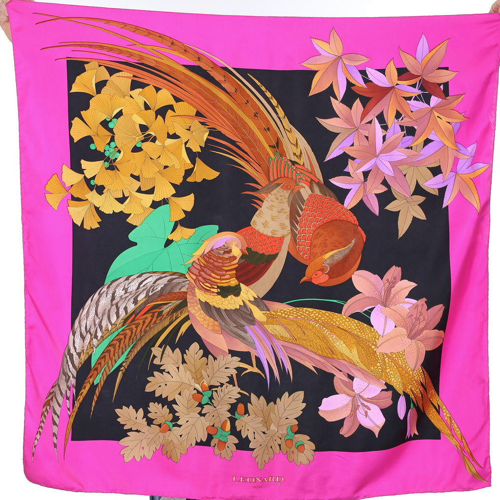 Leonard Bright Botanical Vintage Silk Scarf