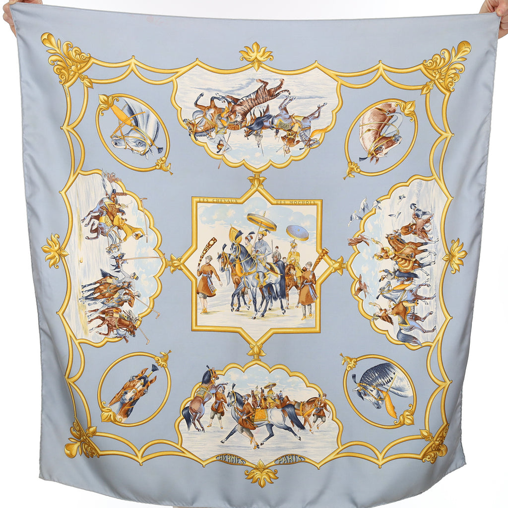 Hermès Les Chevaux des Moghols Silk Scarf