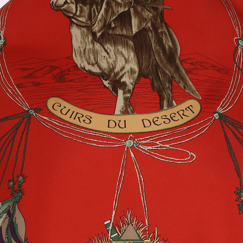 Hermès Cuirs du Desert Vintage Silk Scarf