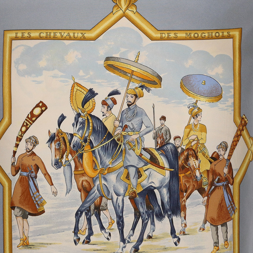 Hermès Les Chevaux des Moghols Silk Scarf