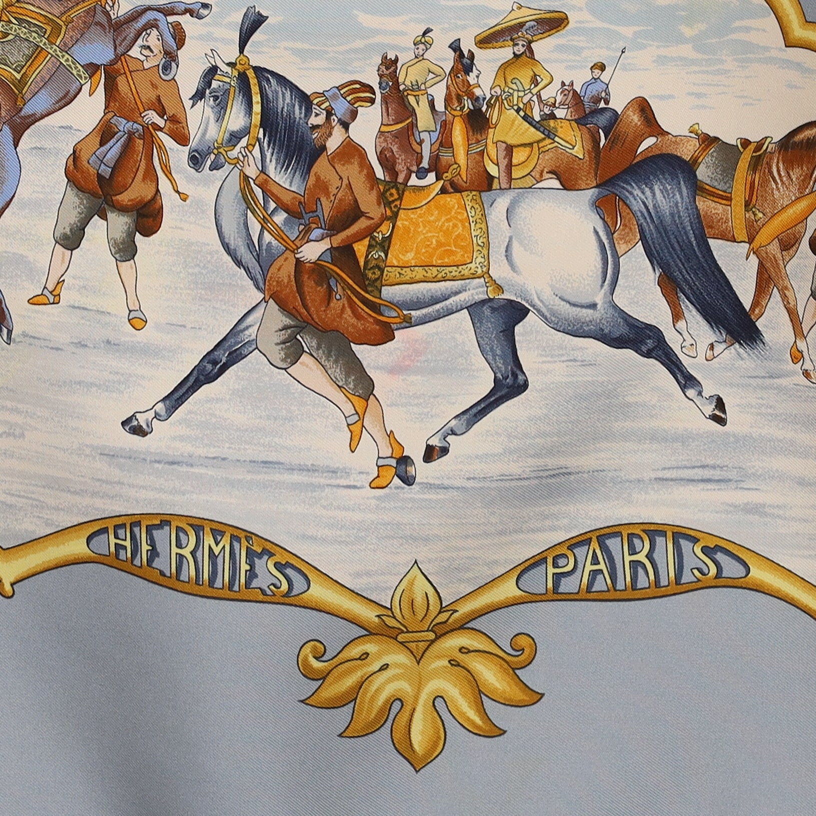 Hermès Les Chevaux des Moghols Silk Scarf