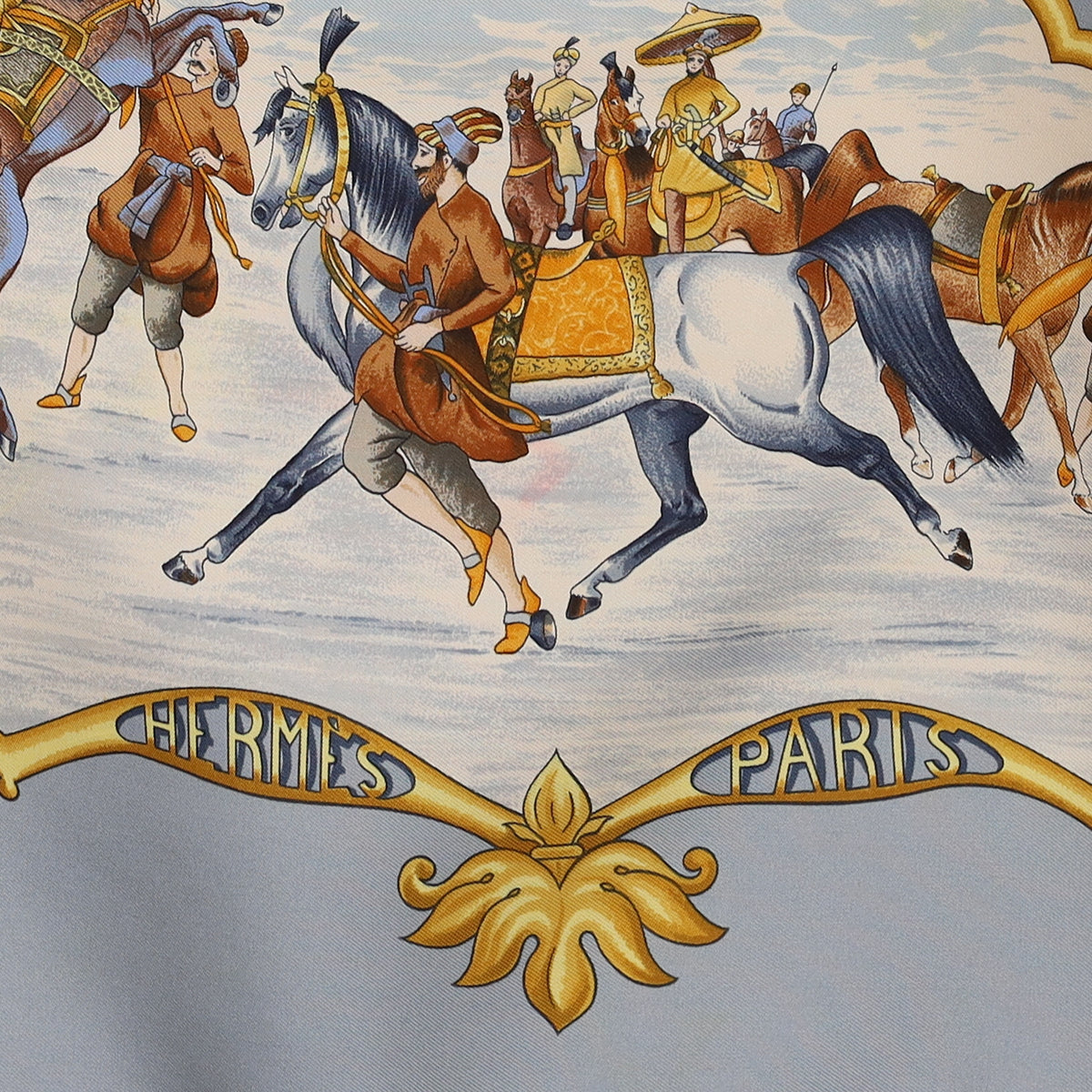Hermès Les Chevaux des Moghols Silk Scarf