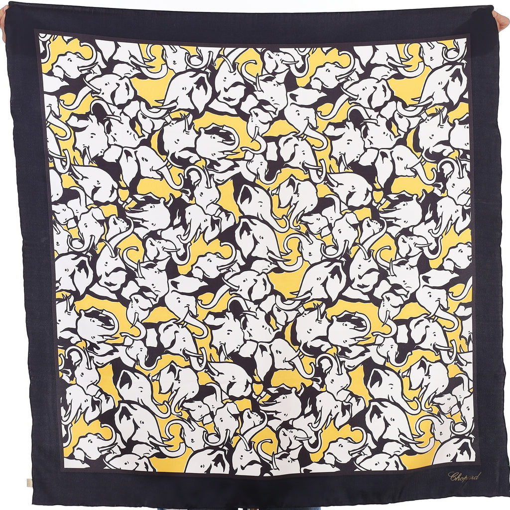 Brand New Boxed Chopard Elephant Design Silk Scarf