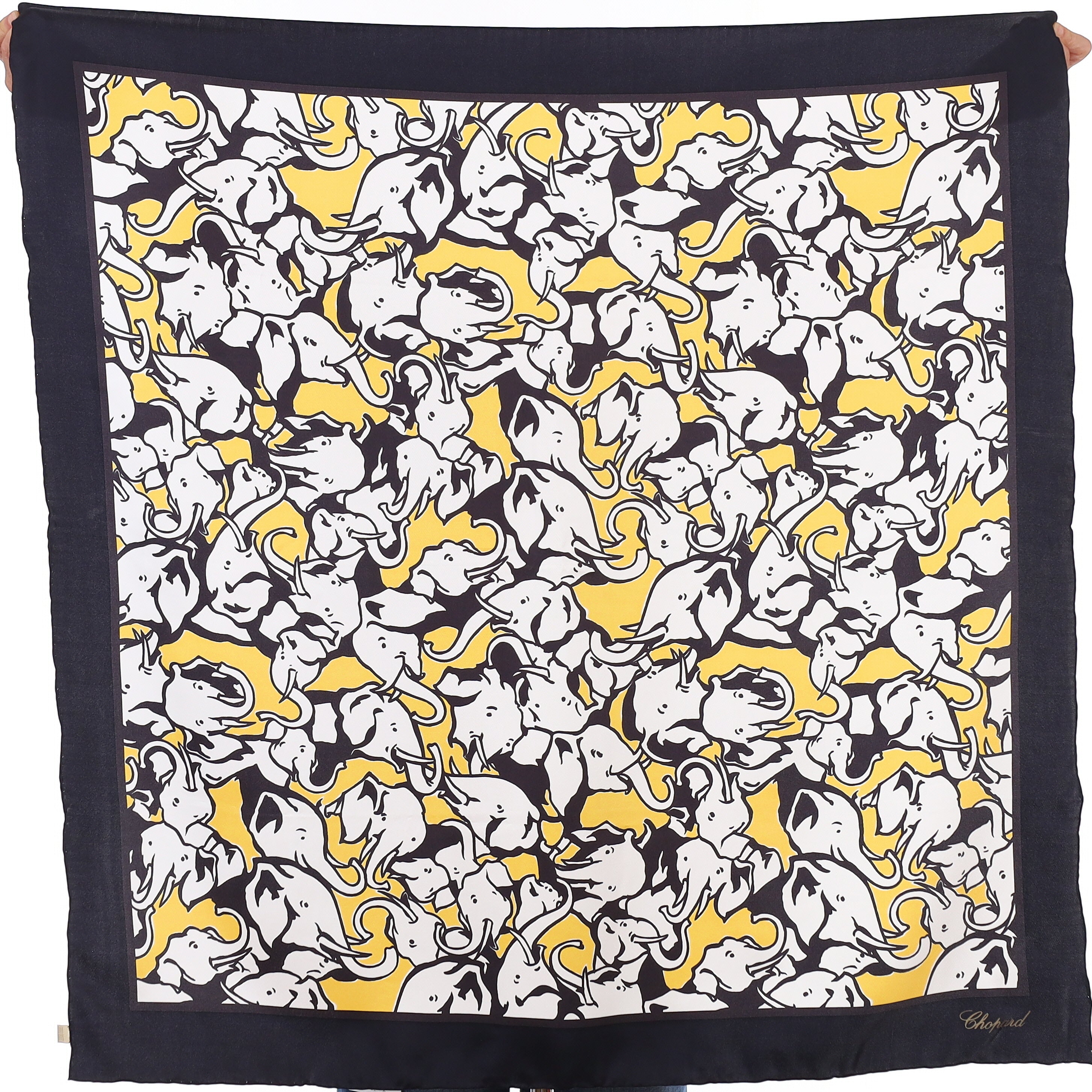 Brand New Boxed Chopard Elephant Design Silk Scarf