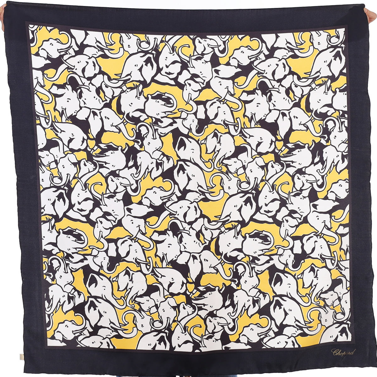Brand New Boxed Chopard Elephant Design Silk Scarf