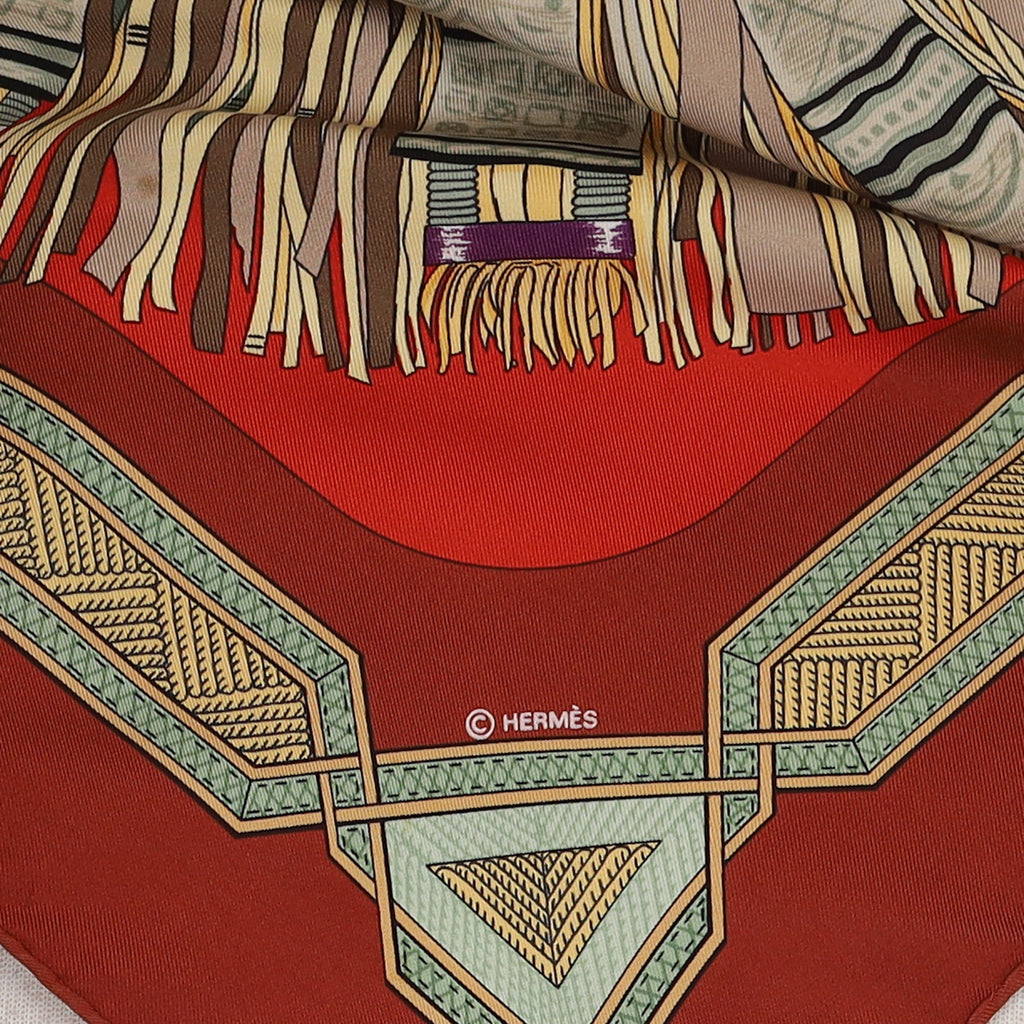 Hermès Cuirs du Desert Vintage Silk Scarf