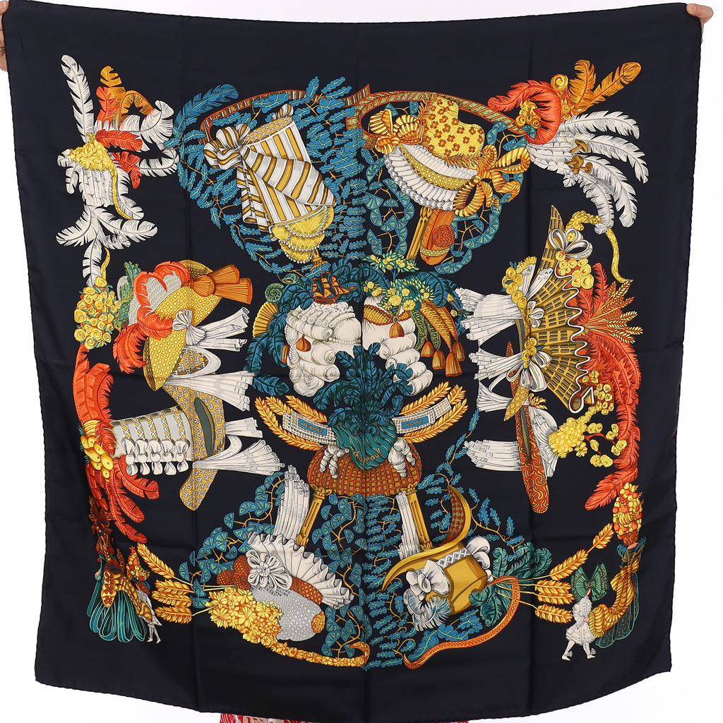 Brand New Boxed Hermès Chapeau Silk Scarf