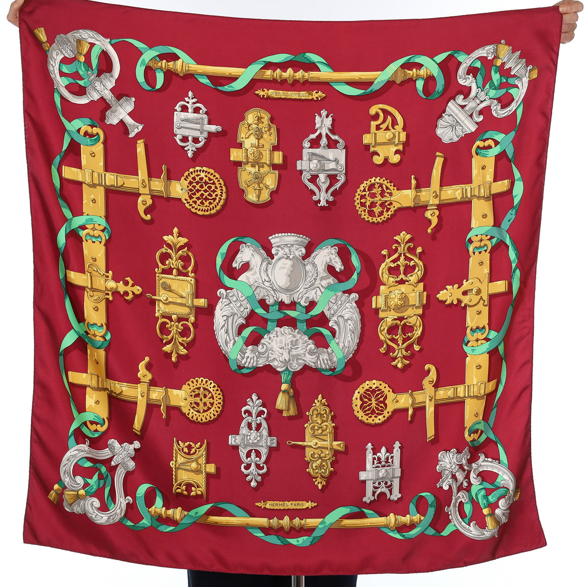 Pristine Hermès Ferronnerie Vintage Silk Scarf