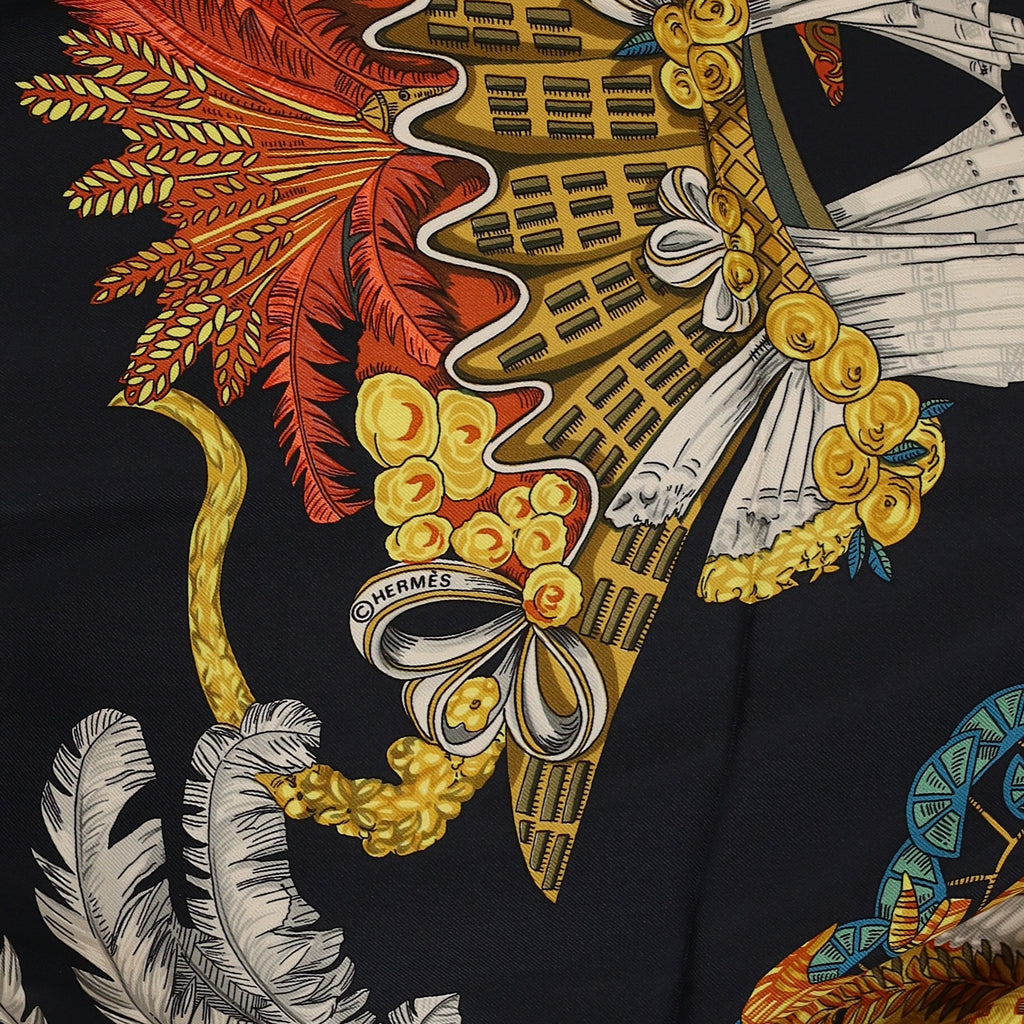 Brand New Boxed Hermès Chapeau Silk Scarf