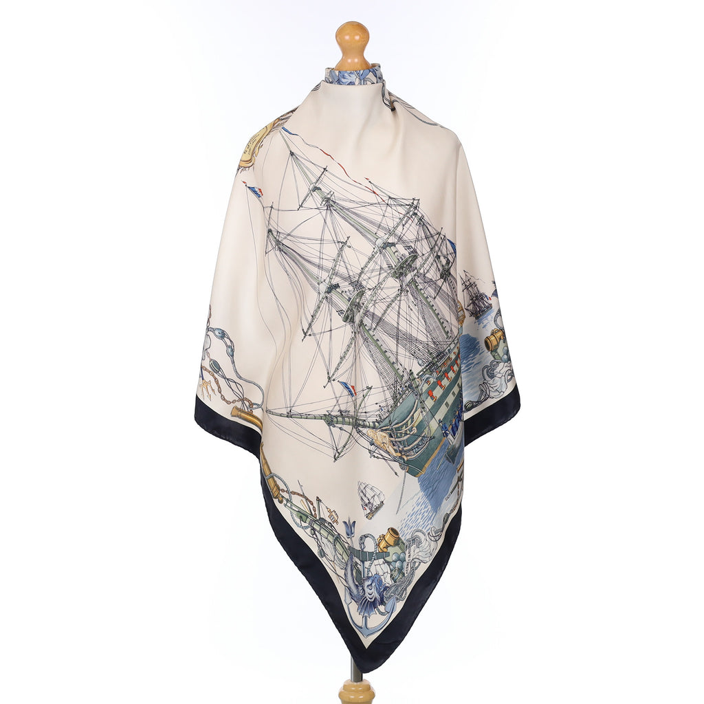 Hermès L'Ocean Vaisseau de 118 Canons Silk Scarf Quite Rare