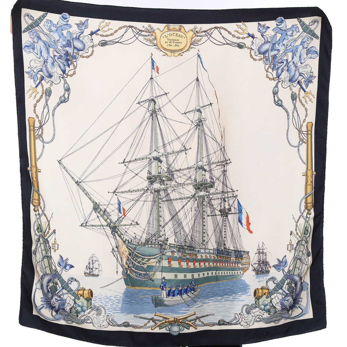Hermès L'Ocean Vaisseau de 118 Canons Silk Scarf Quite Rare