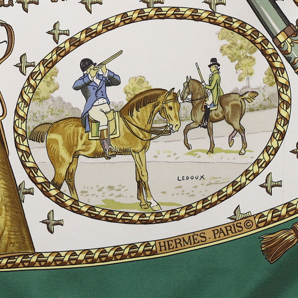Hermès La Chasse a Tir Silk Scarf