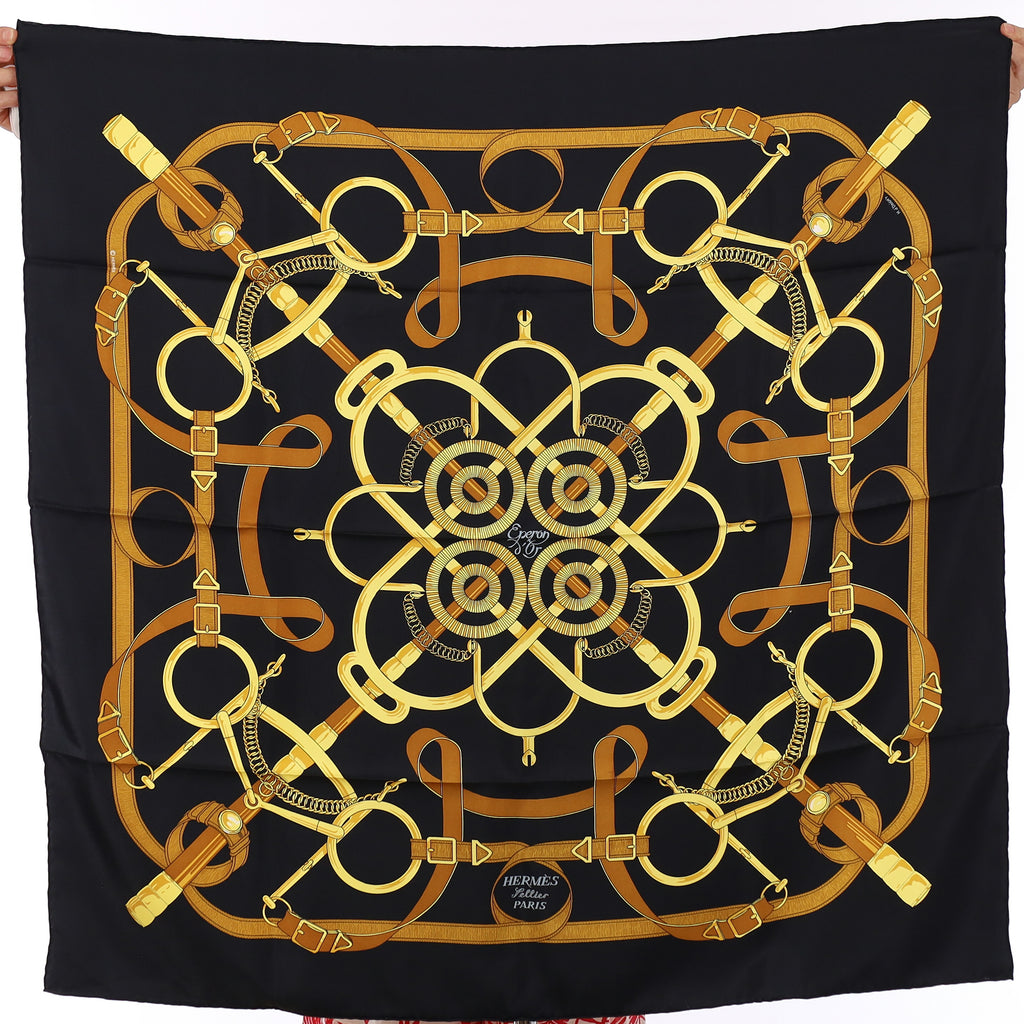 Pristine Boxed Hermès Eperon d'Or Silk Scarf
