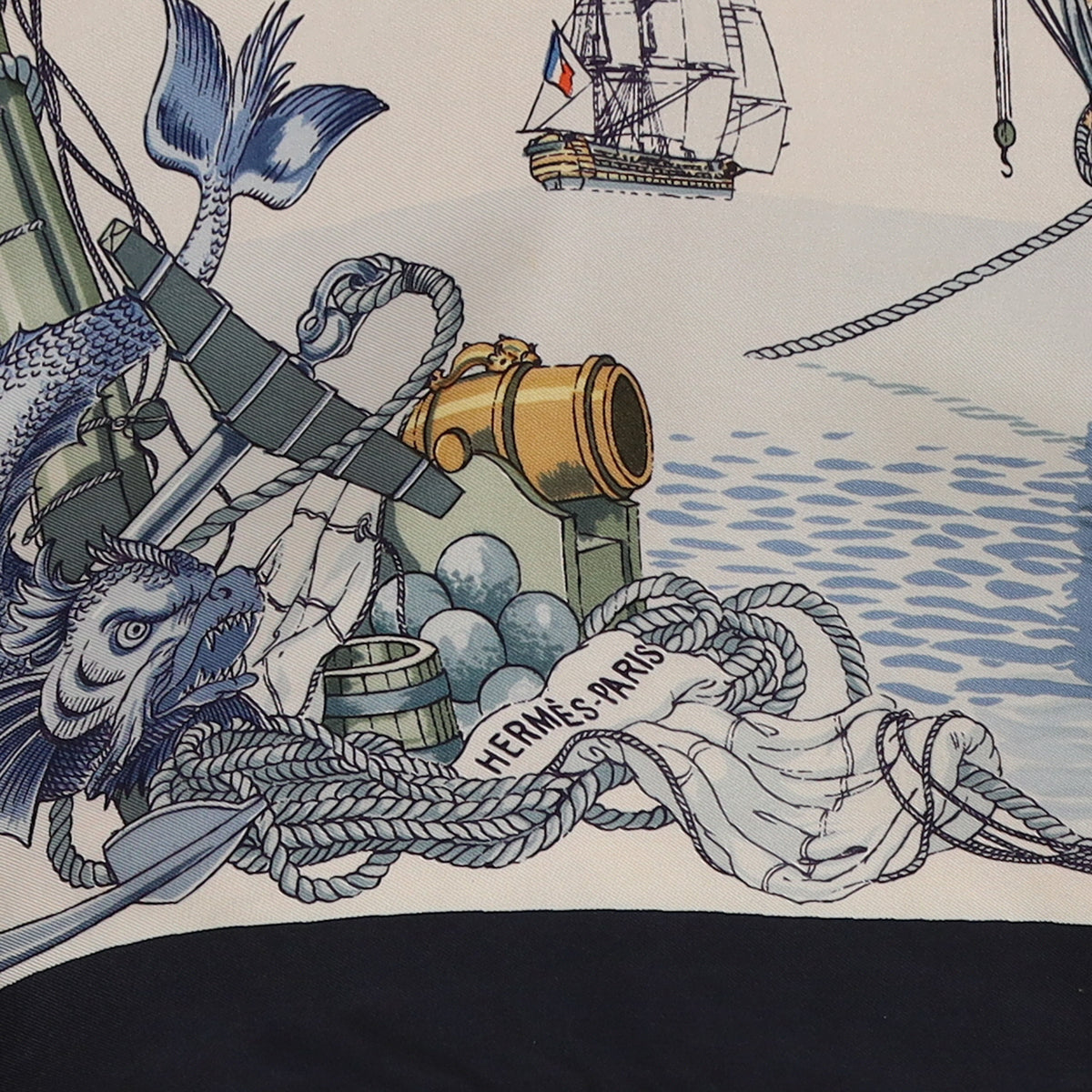 Hermès L'Ocean Vaisseau de 118 Canons Silk Scarf Quite Rare