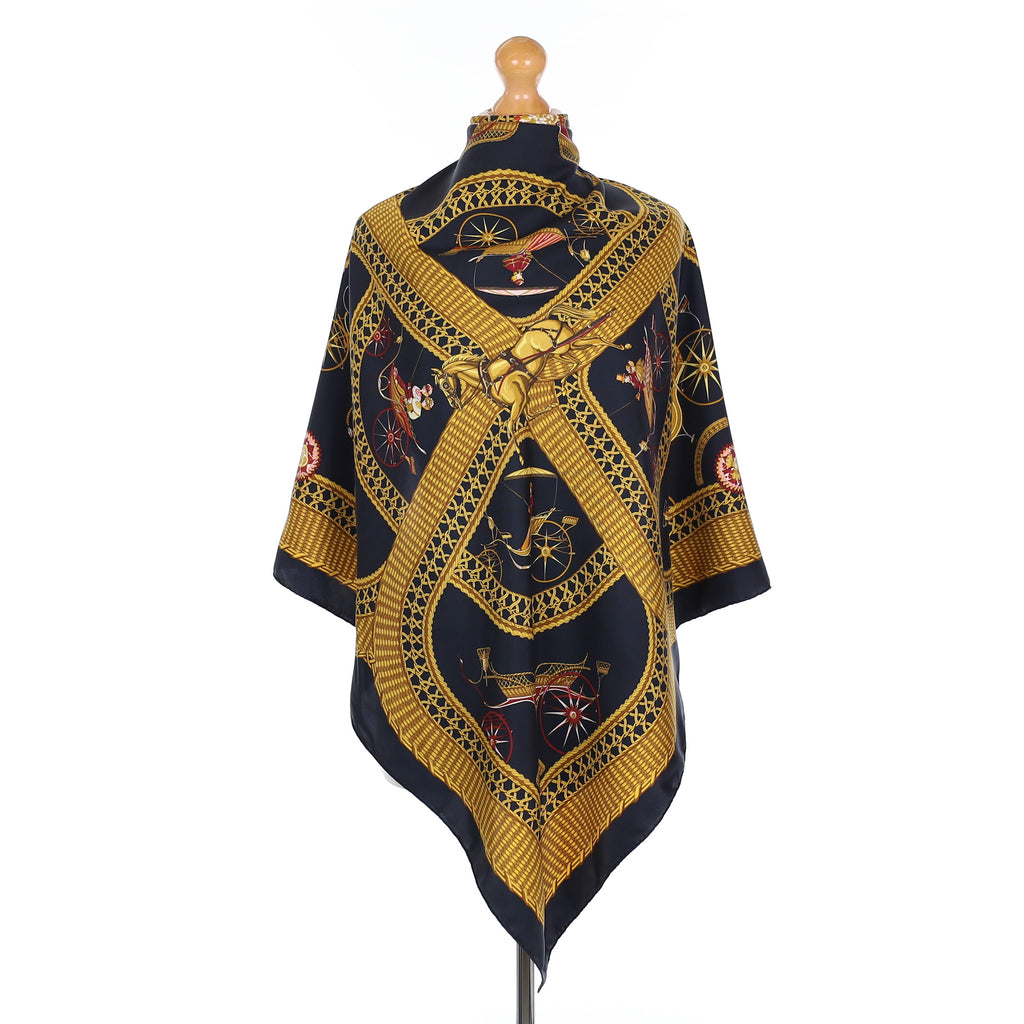 Hermès Voitures Paniers Vintage Silk Scarf